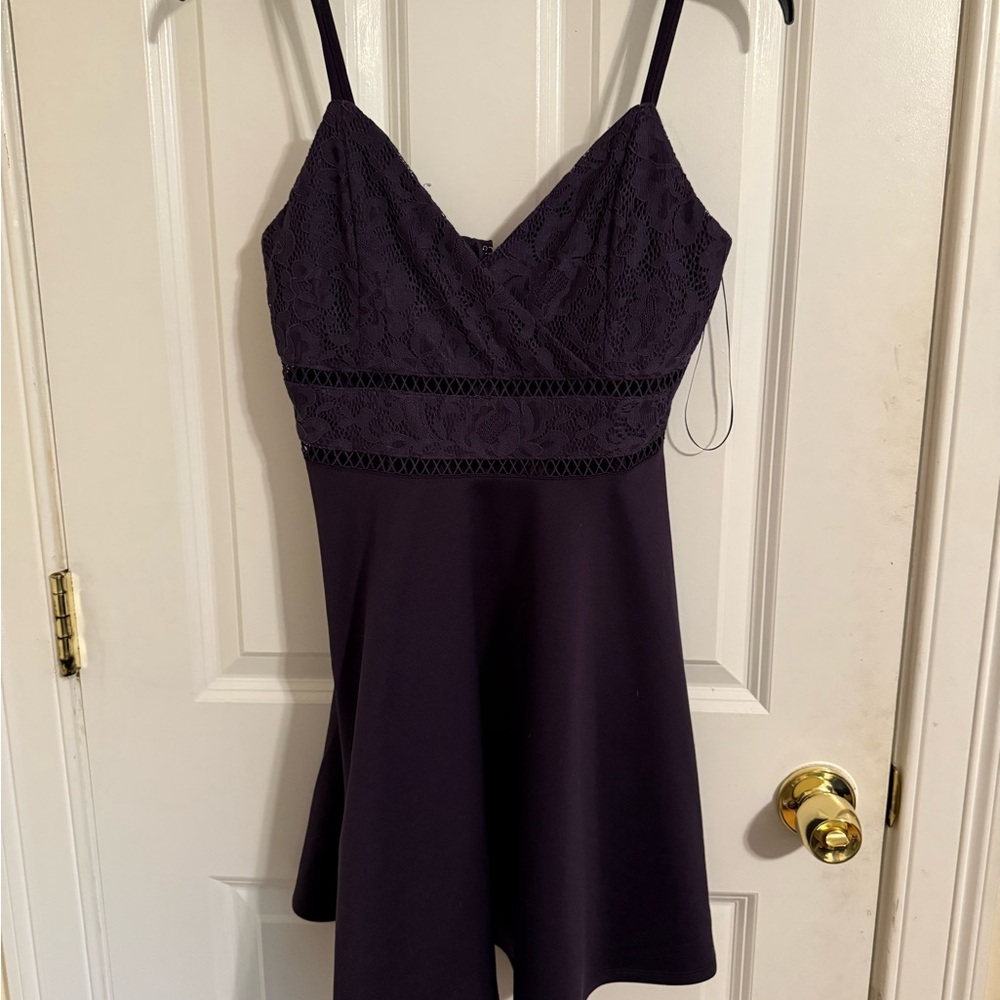 NWOT Blue Rain Purple Lace Dress